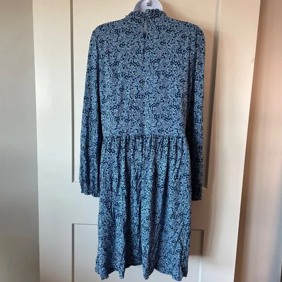 Women's Boden Blue Print Dress size 10R - Picture 4 of 9
